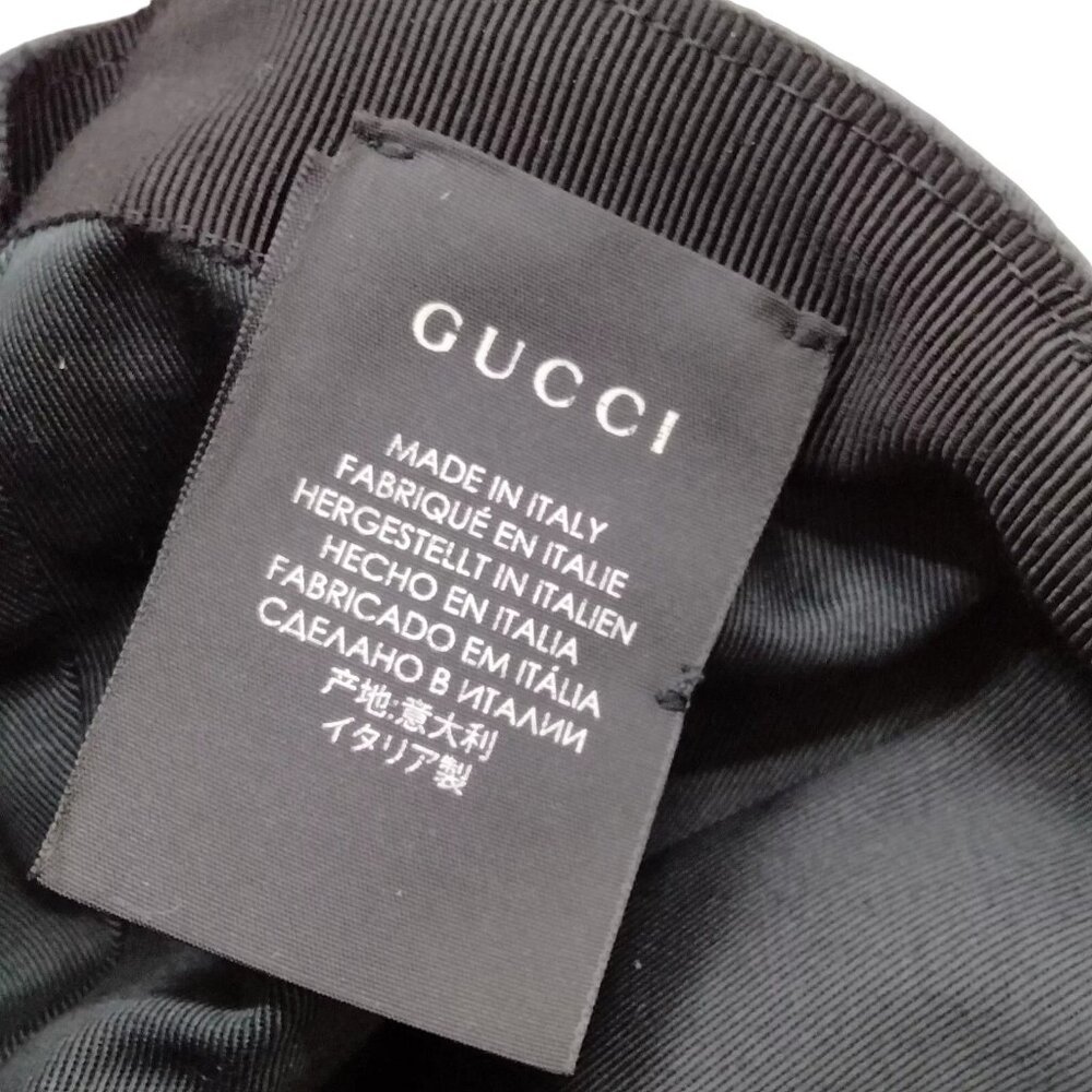 746252AU (S3) Gucci Cap Navy Blue Cotton - Picture 8 of 10